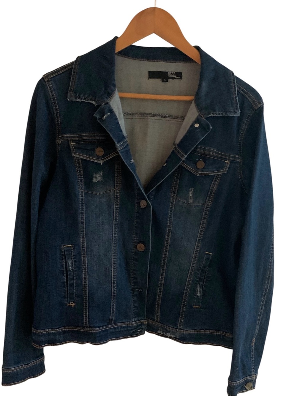 1822 Denim Dark Blue Women's Jean Jacket